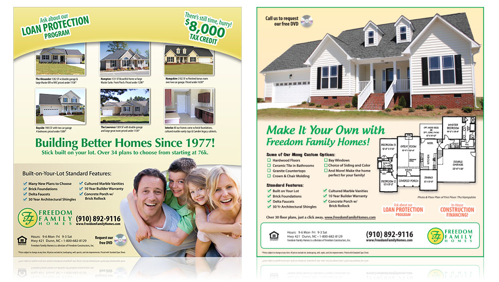 Freedom Family Homes Print Sample 1